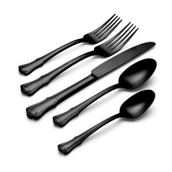 Alternative view of Lenox Westmore James Street Black Satin 20-Piece Flatware Set