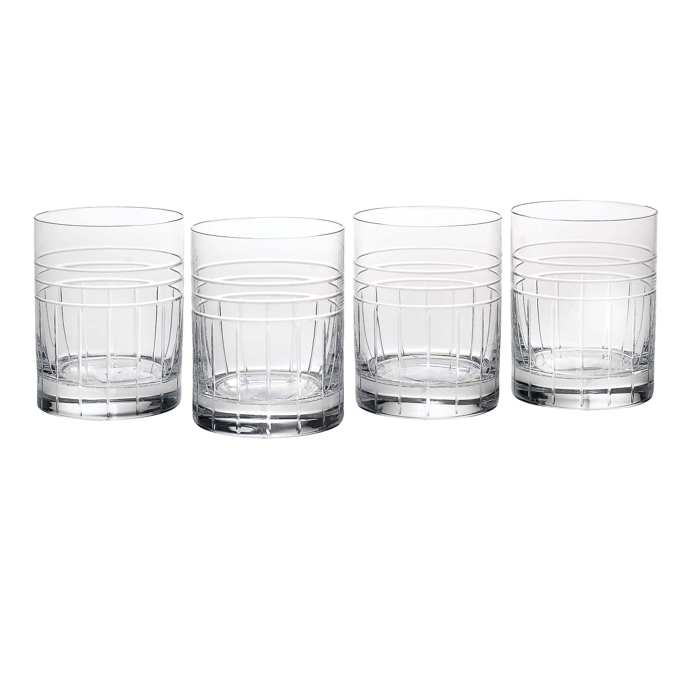 Lenox Westmore Tempo Crystal Double Old Fashion Glasses, Set of 4