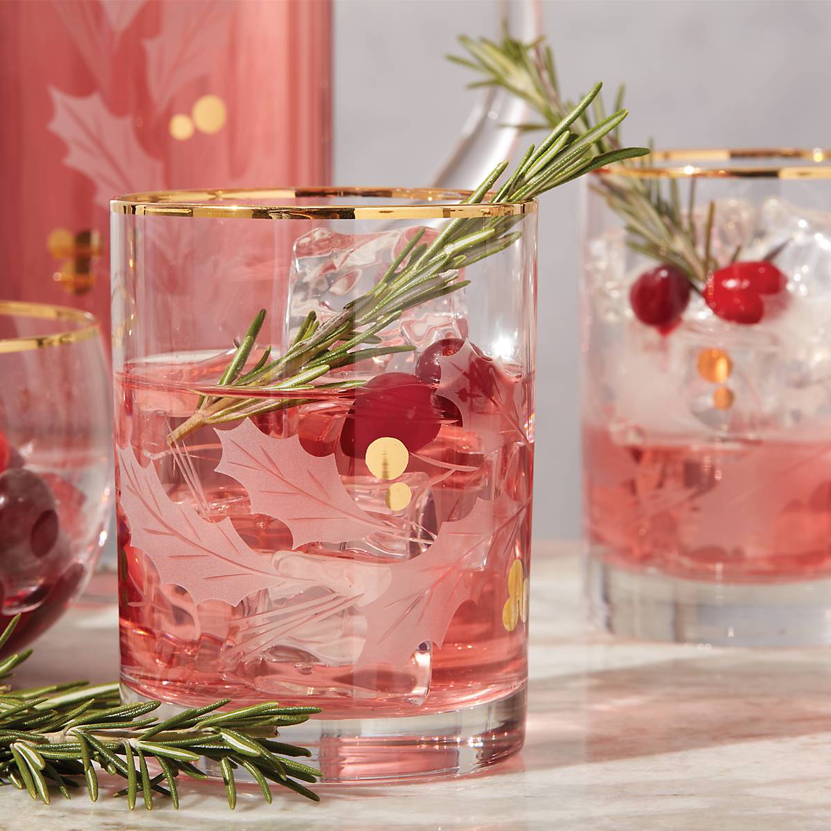 Lenox Westmore Holiday Gold Double Old Fashion Glasses, Set of 4 - Image 4