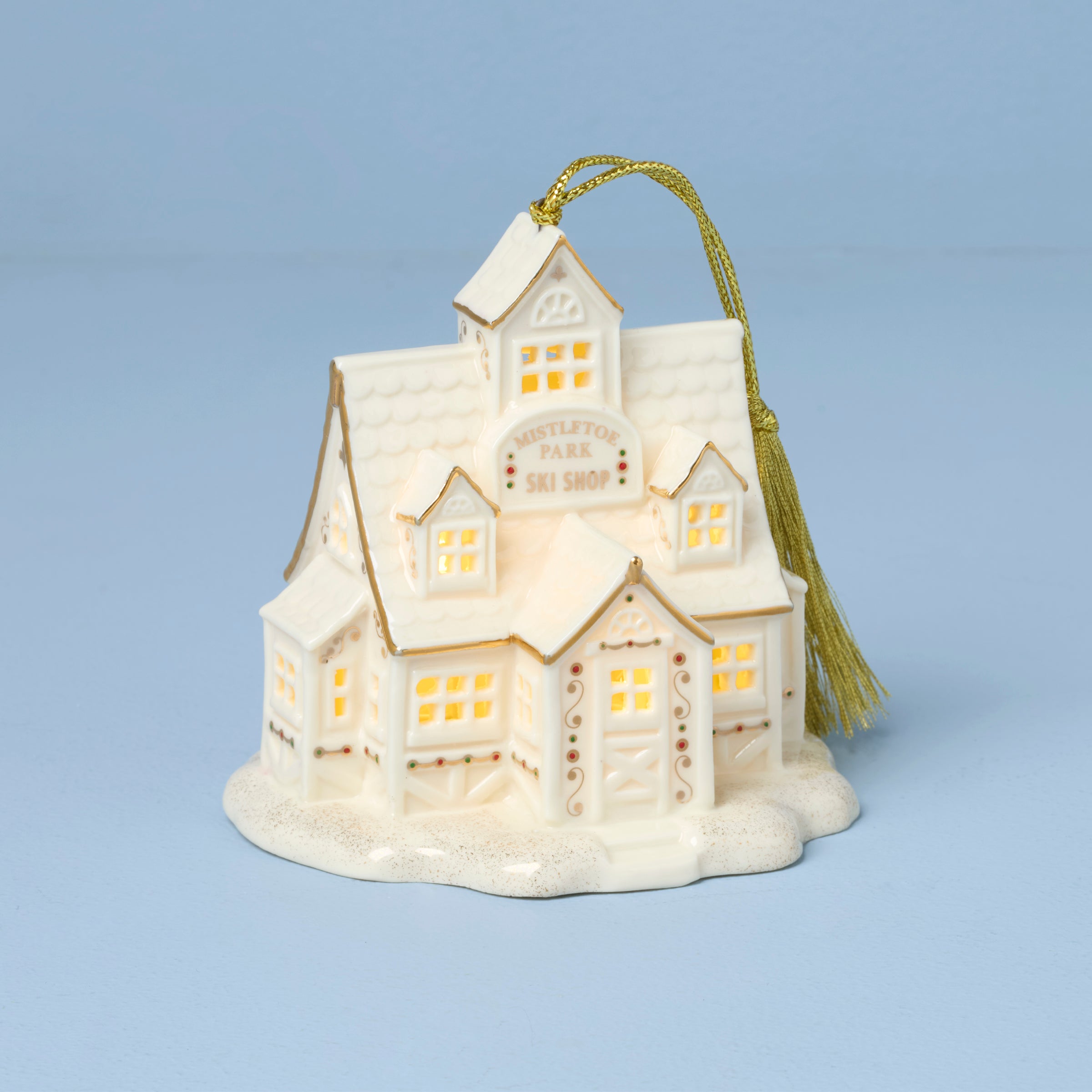 Lenox Westmore Mistletoe Park Ski Shop Lit Ornament - Image 2