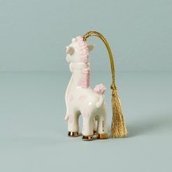 Alternative view of Lenox Westmore Personalized Baby's Pink Giraffe Ornament