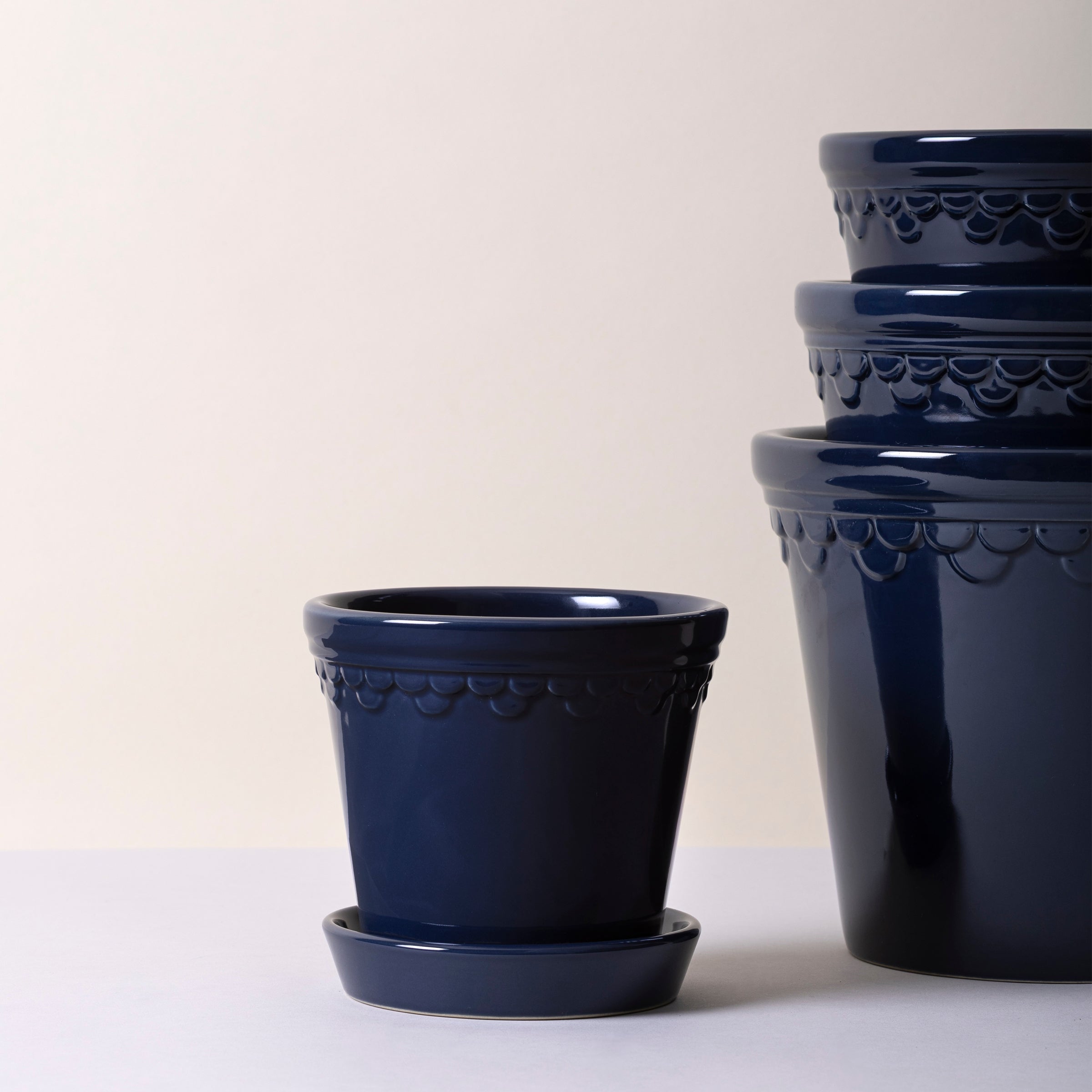 Lenox Westmore Kobenhavner Glazed Sapphire Blue 16cm Pot with Saucer - Image 3