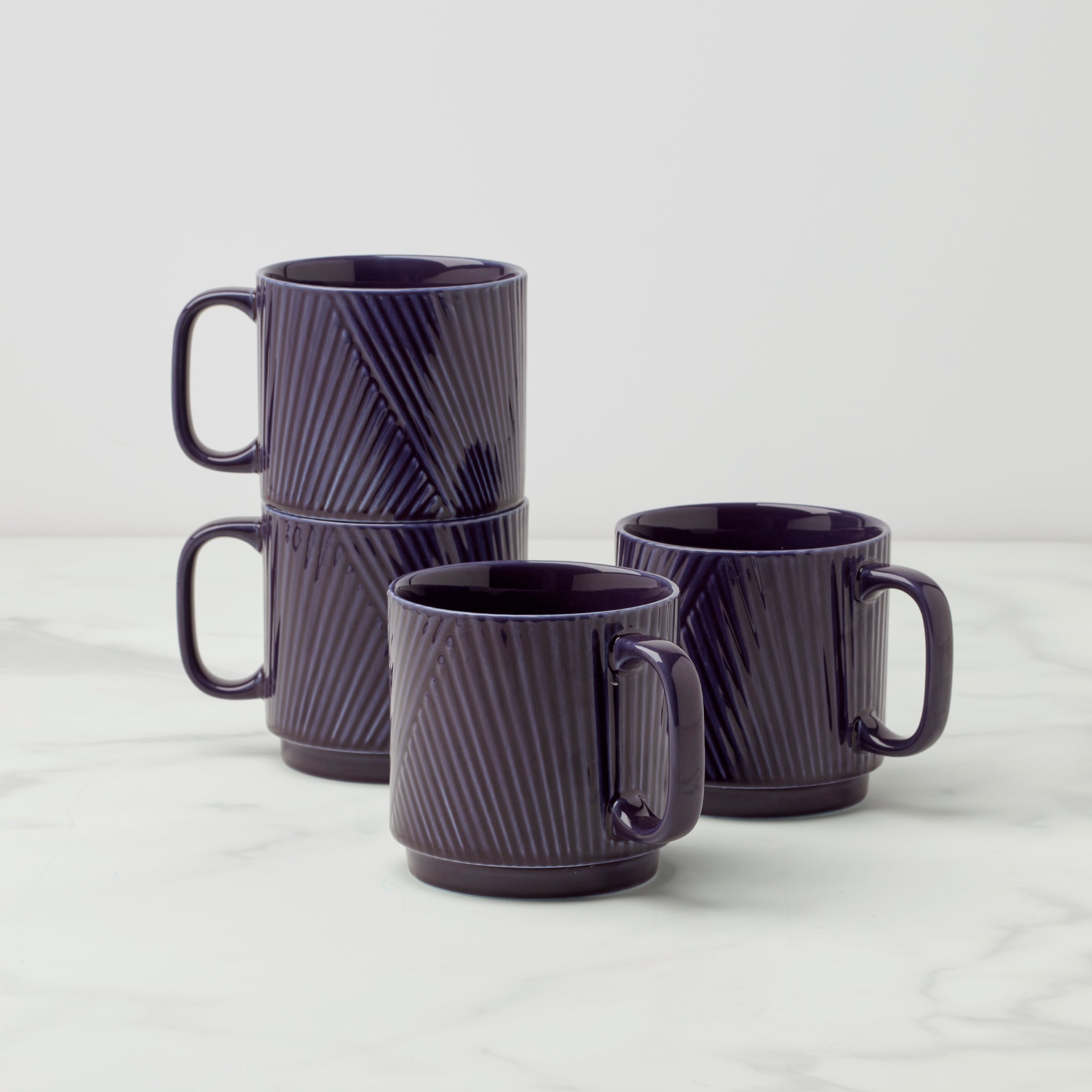 Lenox Westmore Modulus Nightshade Mugs, Set of 4