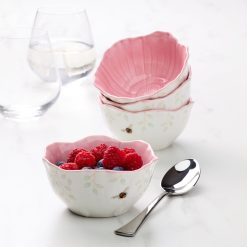 Alternative view of Lenox Westmore Butterfly Meadow Floral Pink Dessert Bowls, Set of 4