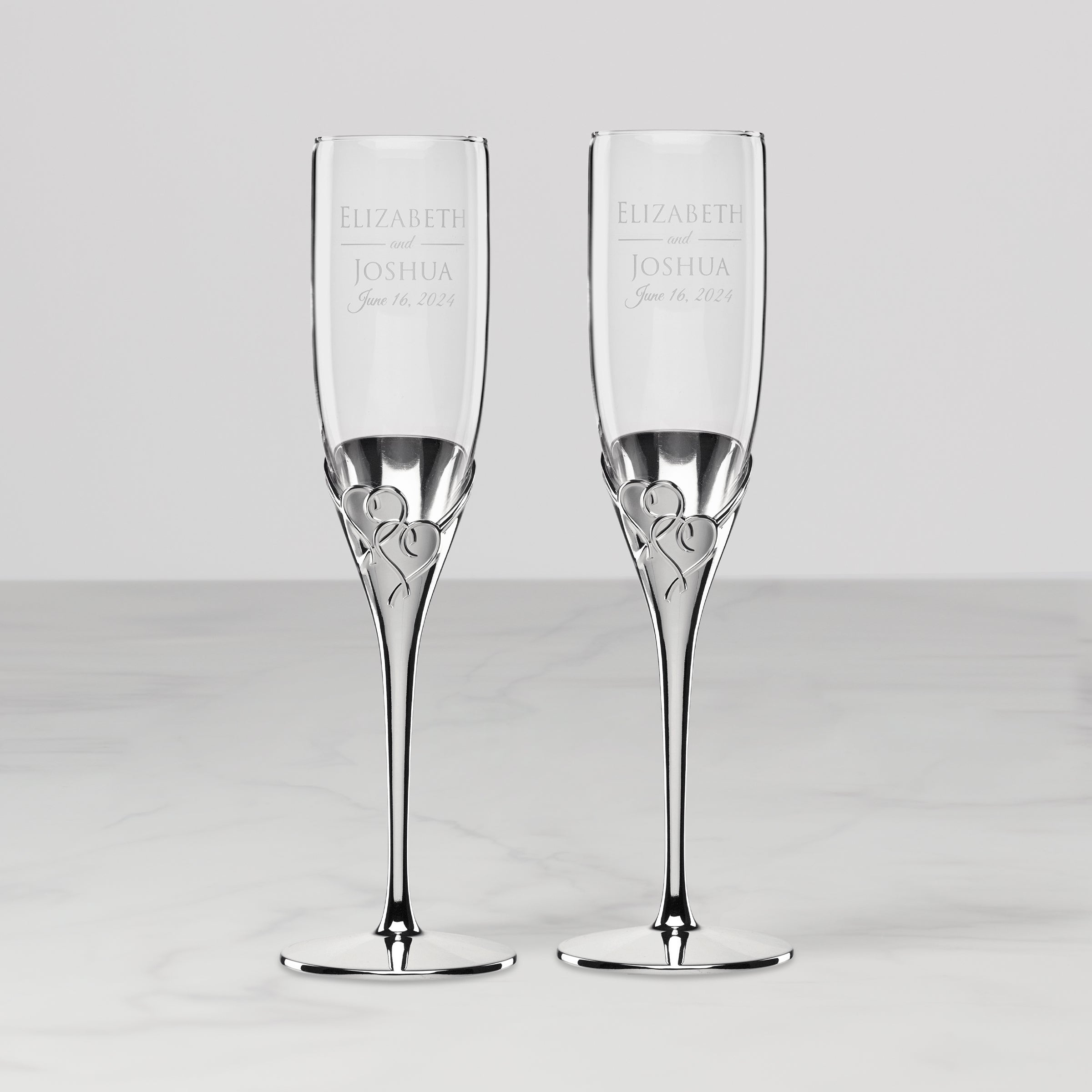 Lenox Westmore Personalized True Love 2-Piece Toasting Flute Set - Image 2