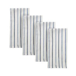 Lenox Westmore Blue Bay Stripe Dinner Napkins, Set of 4