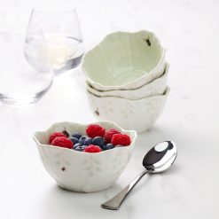 Alternative view of Lenox Westmore Butterfly Meadow Floral Green Dessert Bowls, Set of 4