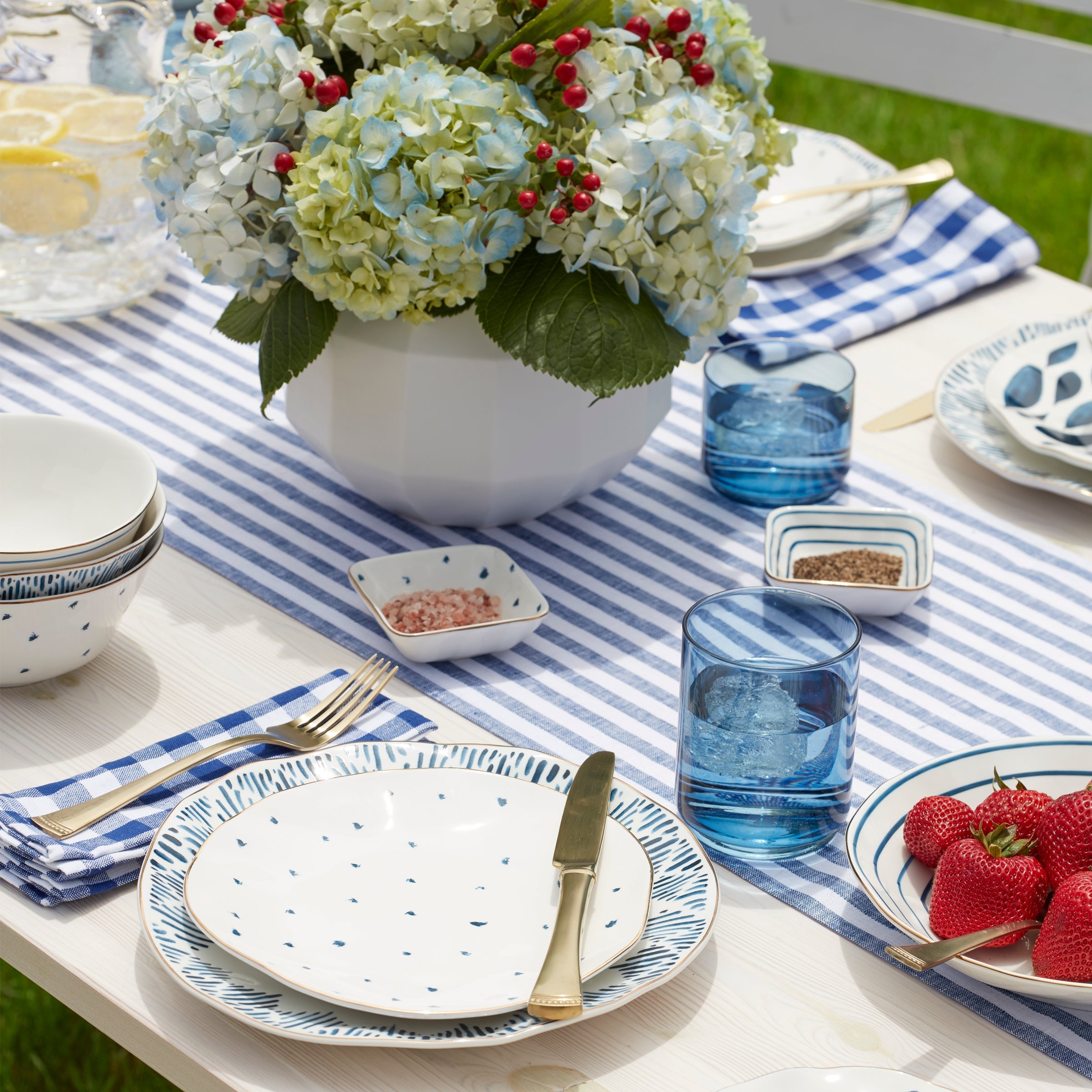 Lenox Westmore Tuscany Classics Stackable Blue Short Glasses, Set of 4 - Image 5
