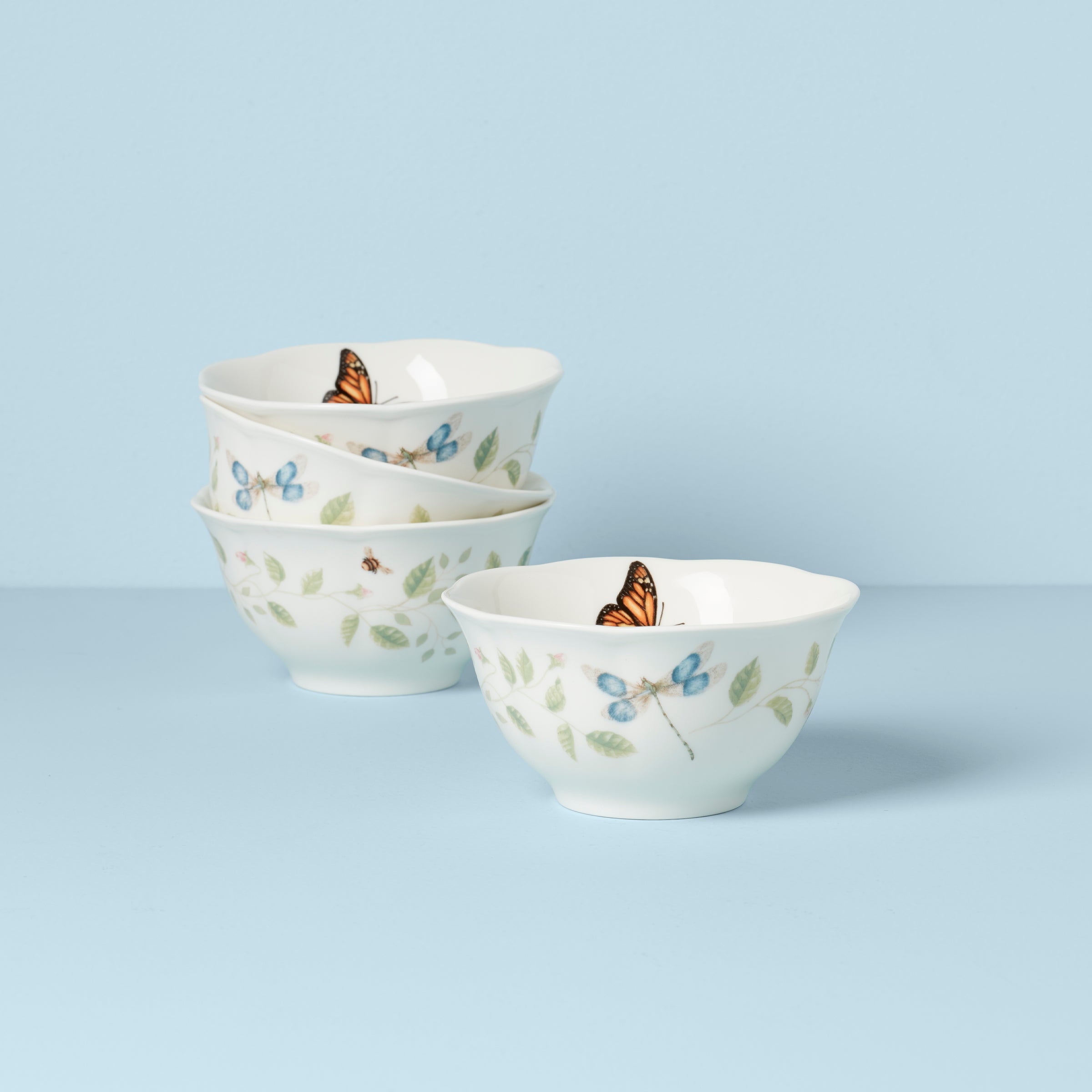 Lenox Westmore Butterfly Meadow Vines Rice Bowls, Set of 4