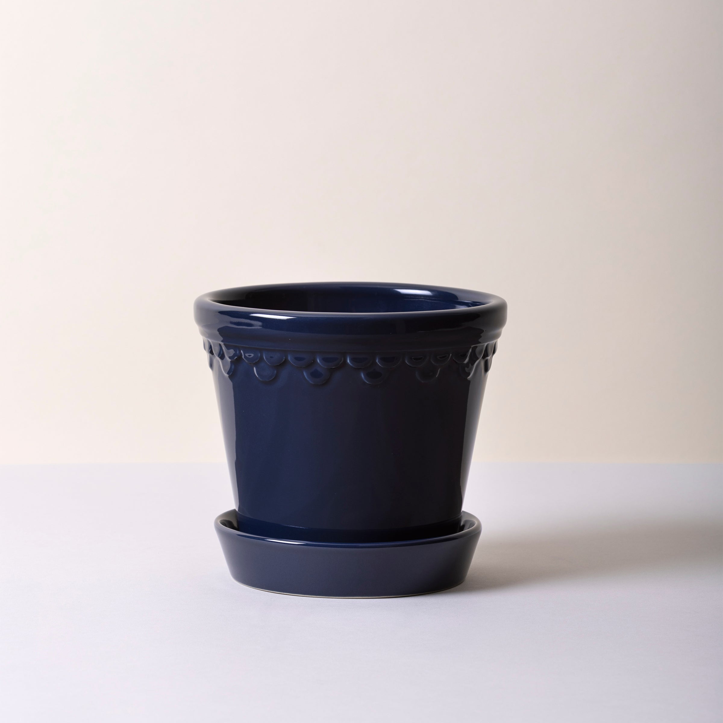 Lenox Westmore Kobenhavner Glazed Sapphire Blue 16cm Pot with Saucer - Image 2