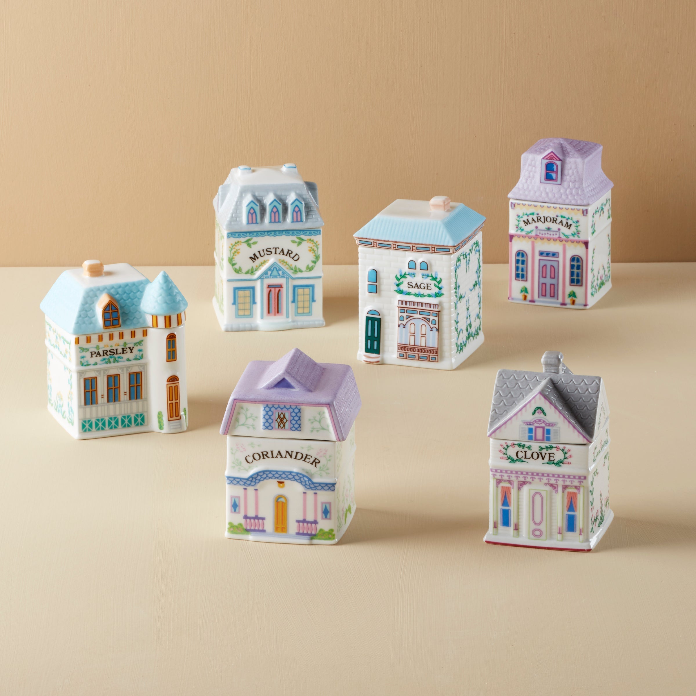 Lenox Westmore Lenox Spice Village 6-Piece Rustic Row Spice Jar Set