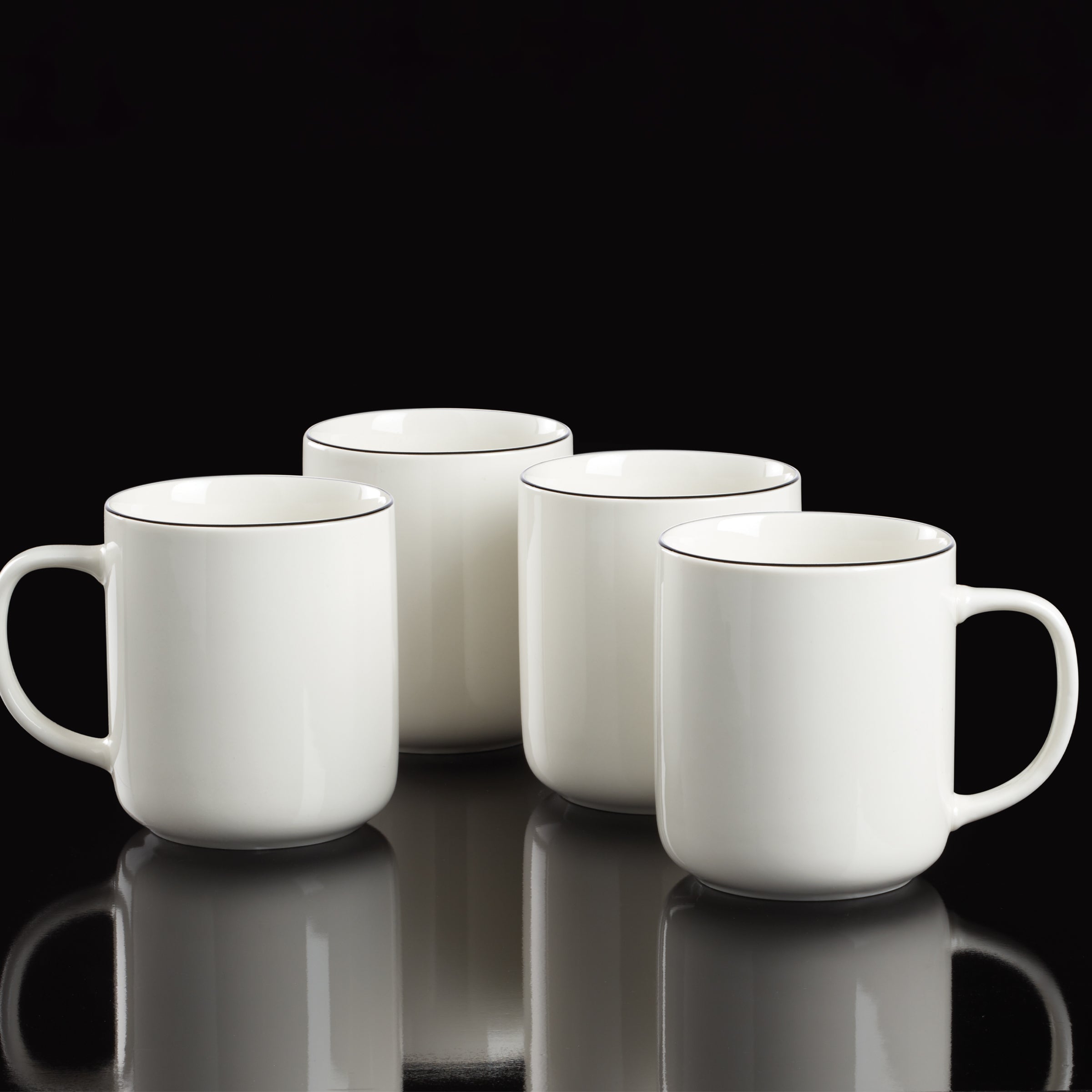 Lenox Westmore 24 Seven Black Rim Mugs, Set of 4 - Image 2