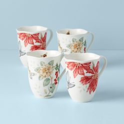 Lenox Westmore Butterfly Meadow Holiday Mugs, Set of 4