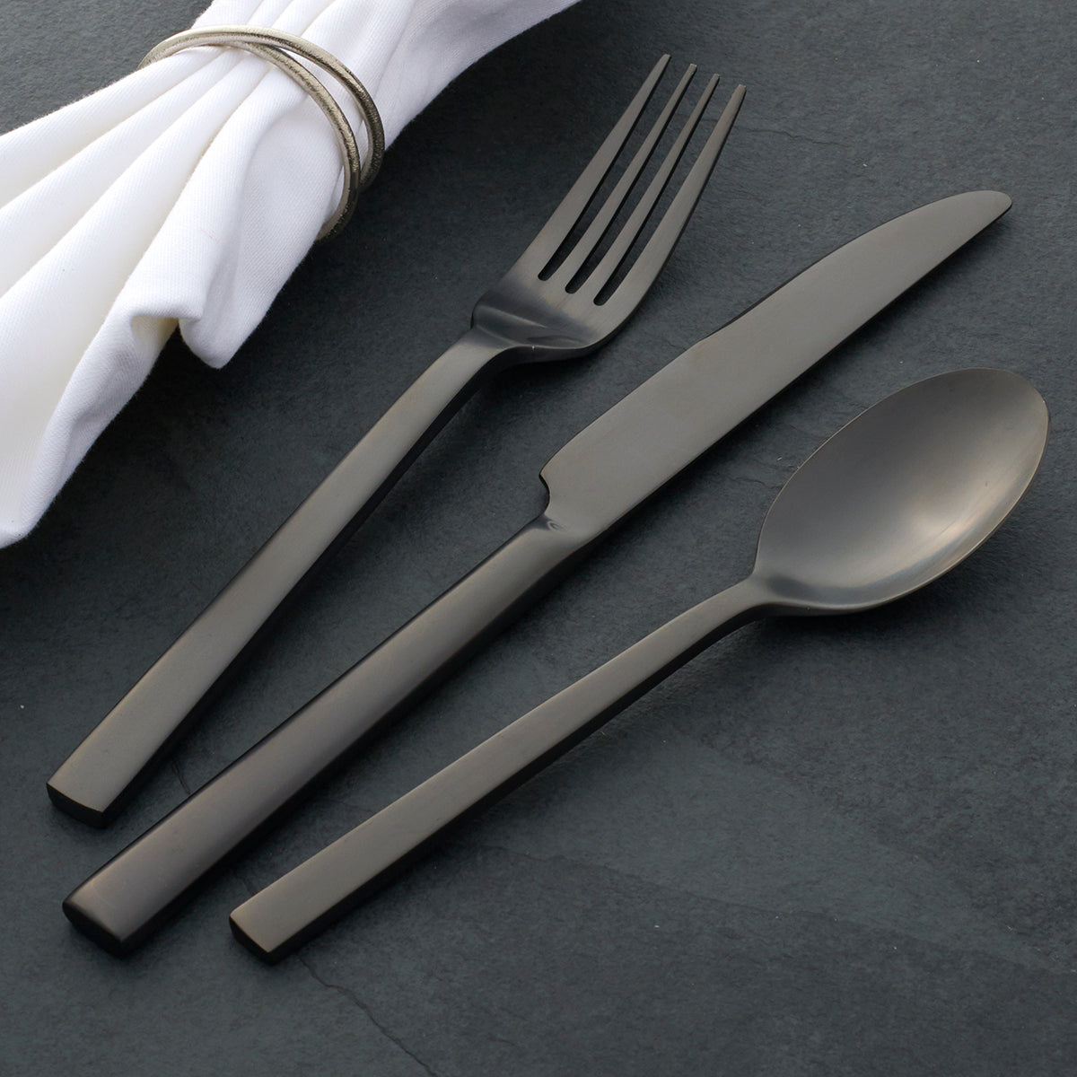 Lenox Westmore Chefs Table Midnight Matte 20-Piece Flatware Set - Image 4