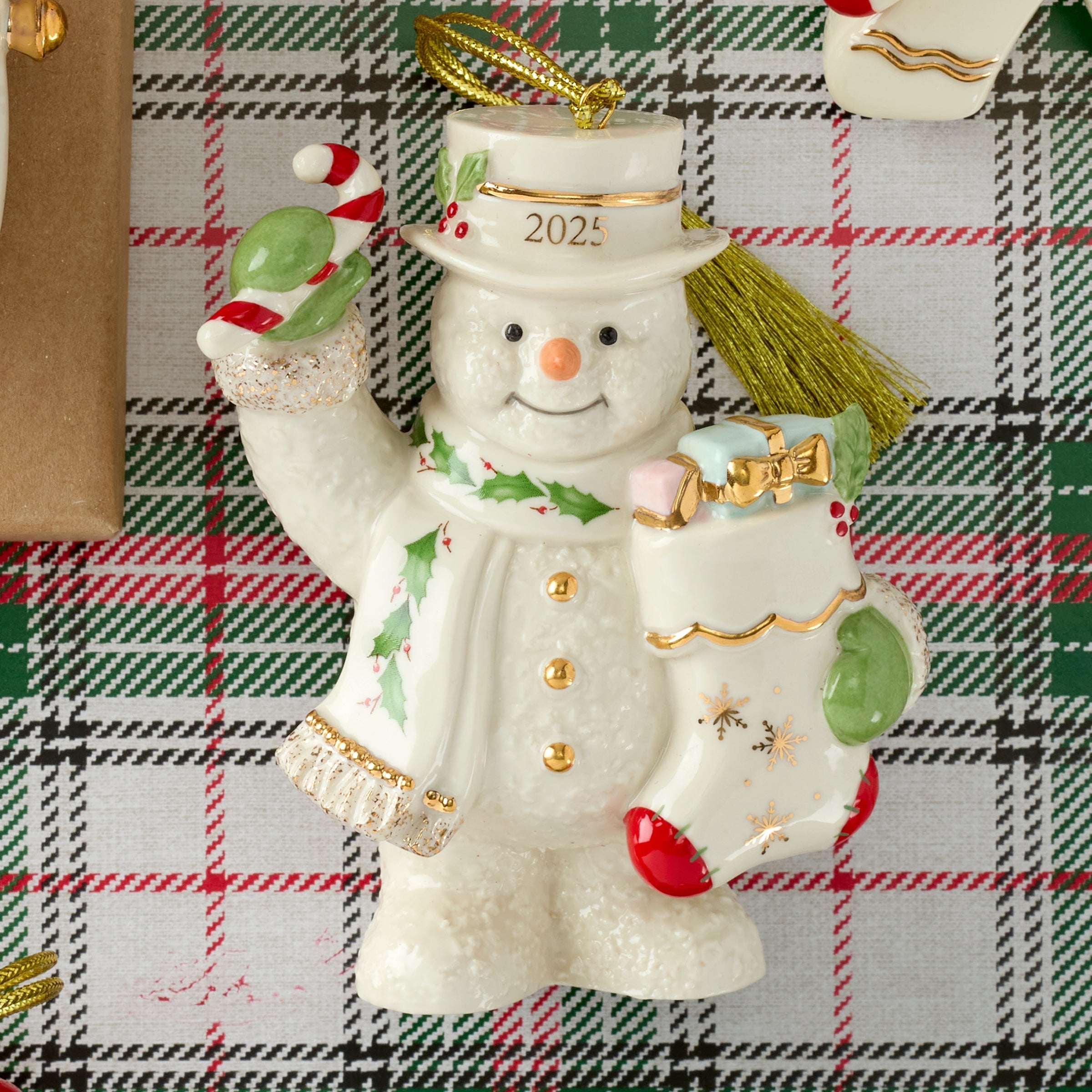 Lenox Westmore 2025 Snowman With Stocking Ornament - Image 3