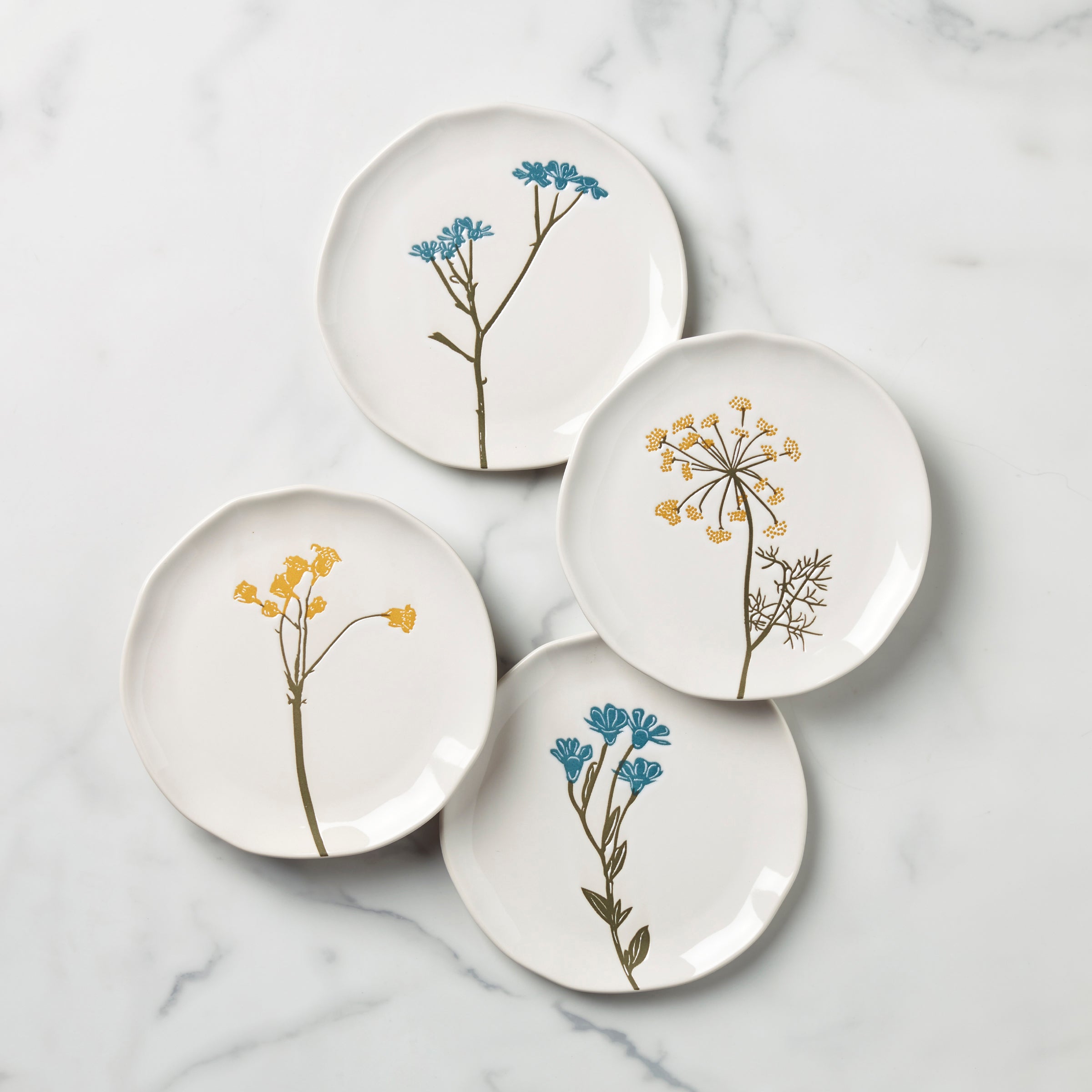 Lenox Westmore Wildflowers Tidbit Plates, Set of 4