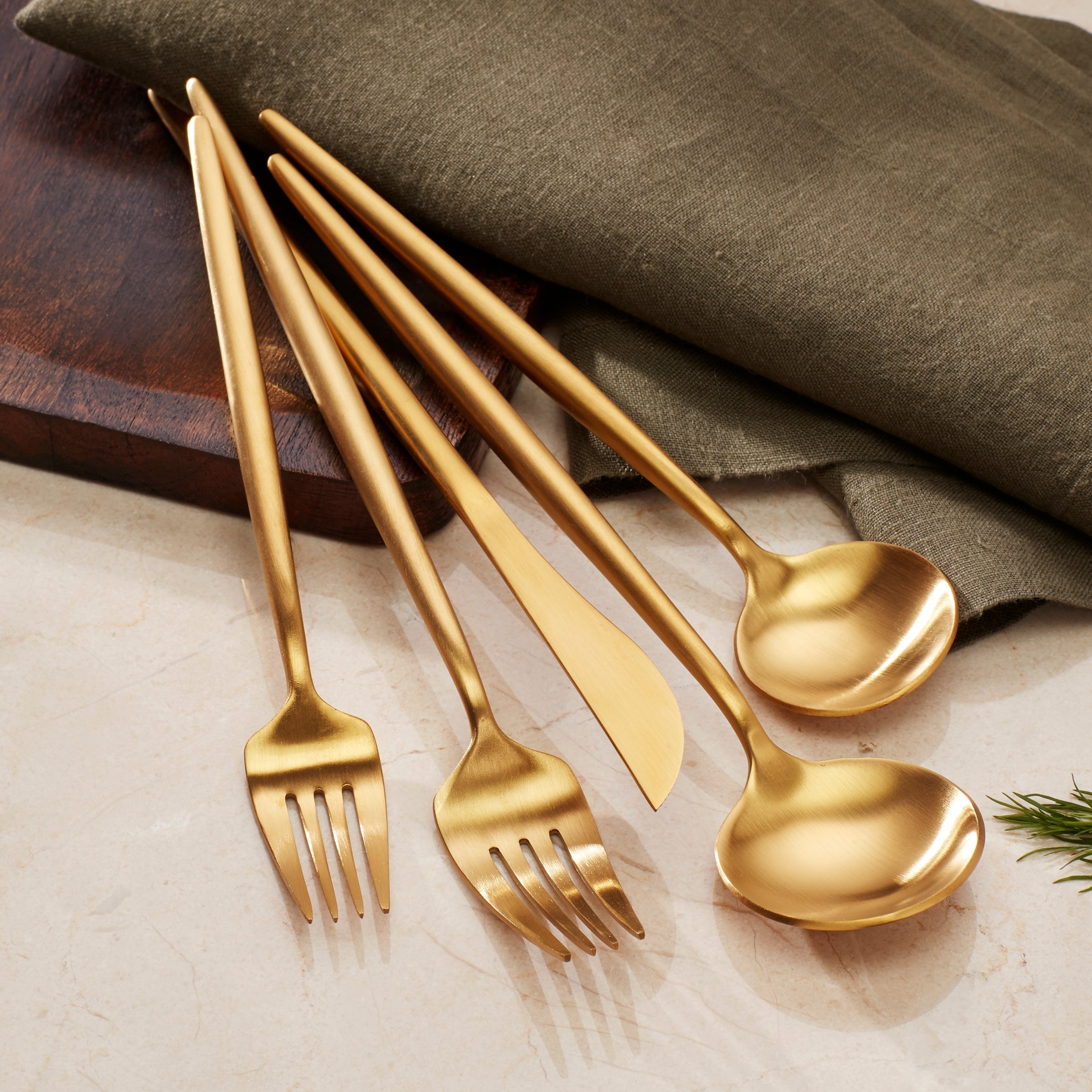 Lenox Westmore Zephyr Gold Satin 45-Piece Flatware Set - Image 5