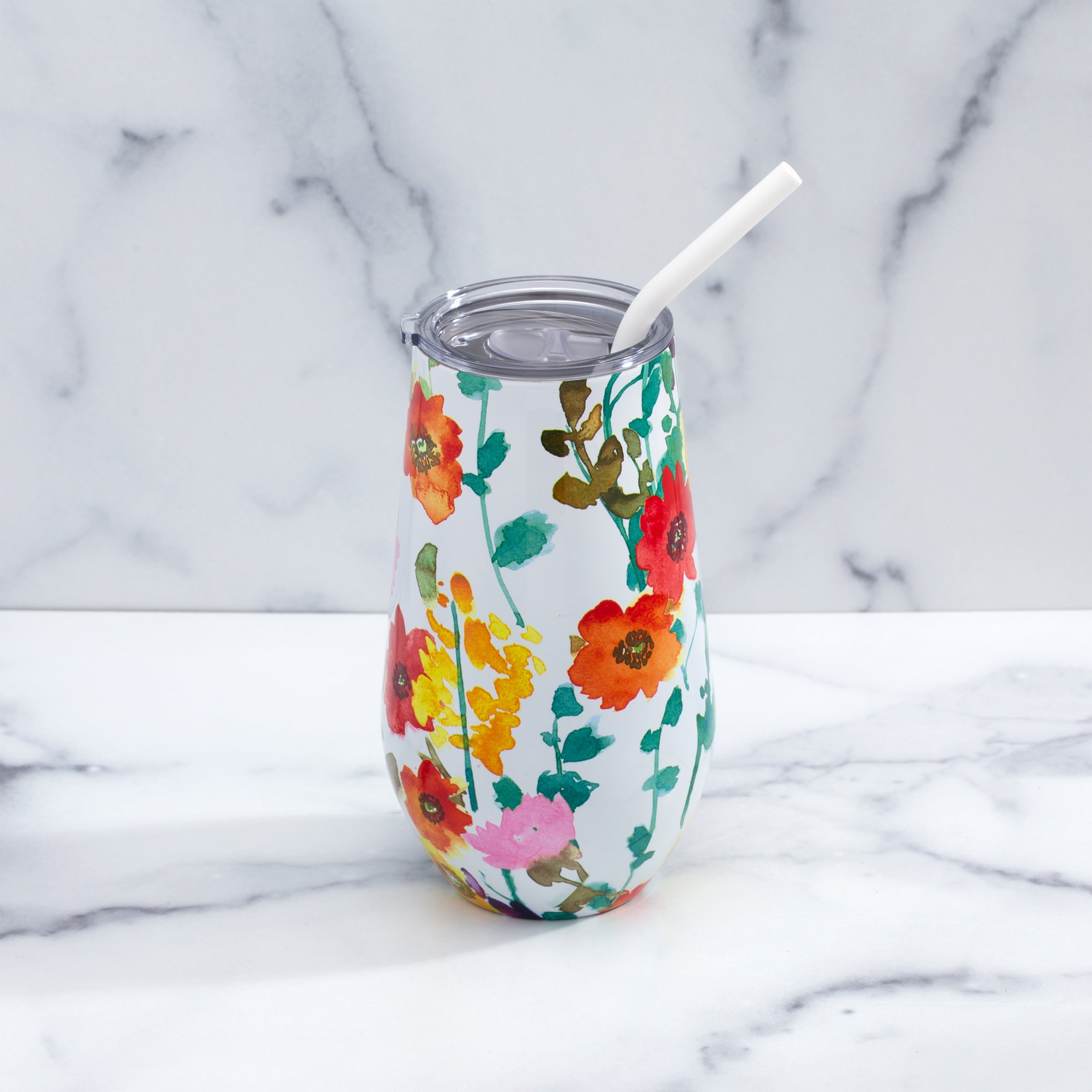 Lenox Westmore Floral Wine Tumbler With Straw, Set of 12 - Image 3