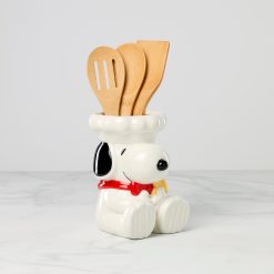 Lenox Westmore Chef Snoopy Figural Utensil Crock 4-Piece Set