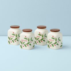 Lenox Westmore Holiday Cooking Spice Jars, Set of 4