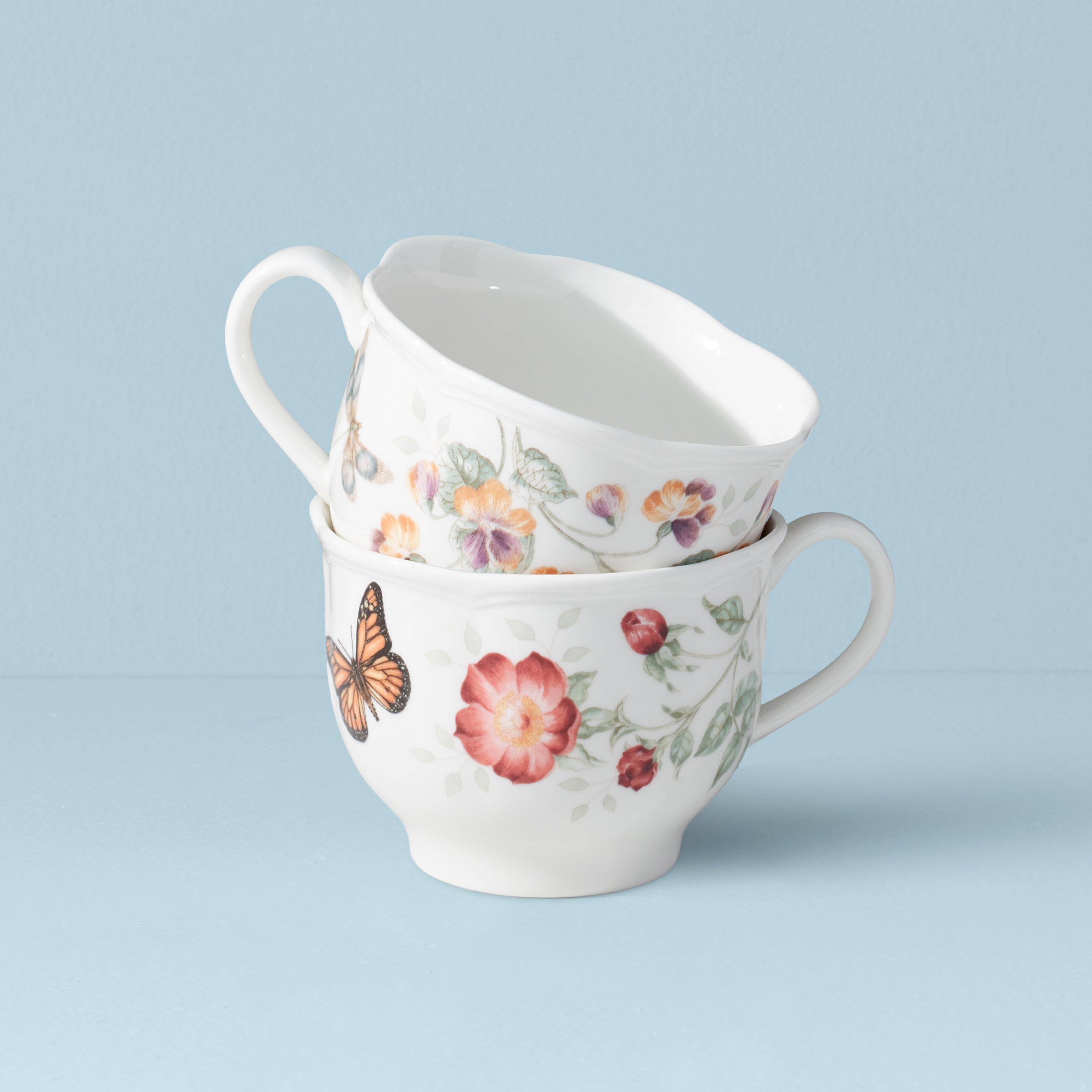 Lenox Westmore Butterfly Meadow Latte Mugs, Set of 2