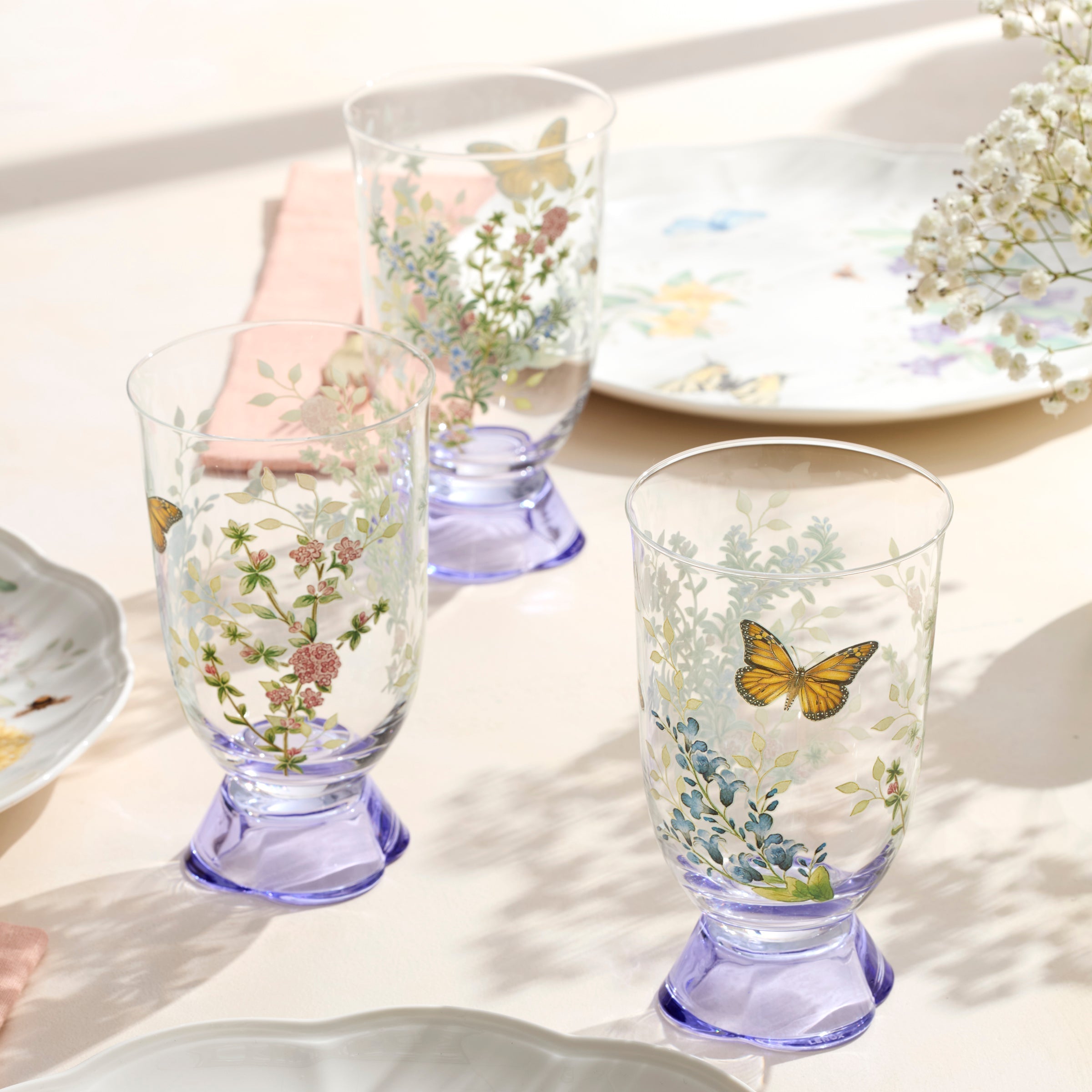 Lenox Westmore Butterfly Meadow Herbs Tall Tumblers, Set of 4 - Image 3