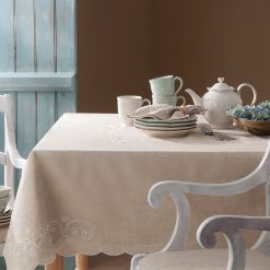 Lenox Westmore French Perle Linen 60x84 Tablecloth