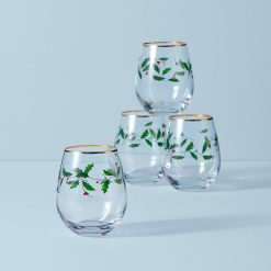 Lenox Westmore Holiday Stemless Wine Glasses, Set of 4