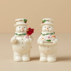 Lenox Westmore Happy Holly Days Snowmen Salt & Pepper Set