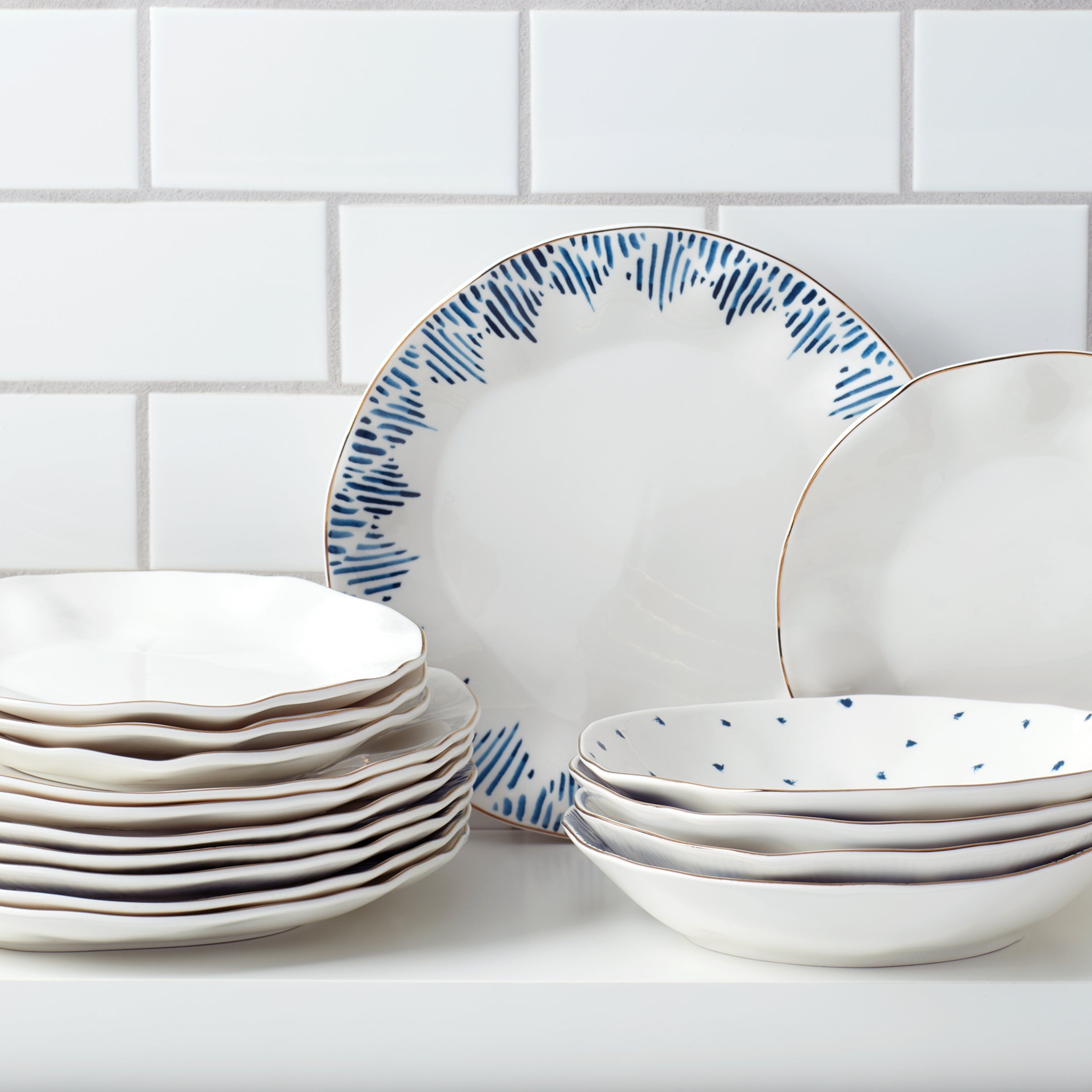 Lenox Westmore Blue Bay White Dinner Plates, Set of 4 - Image 4