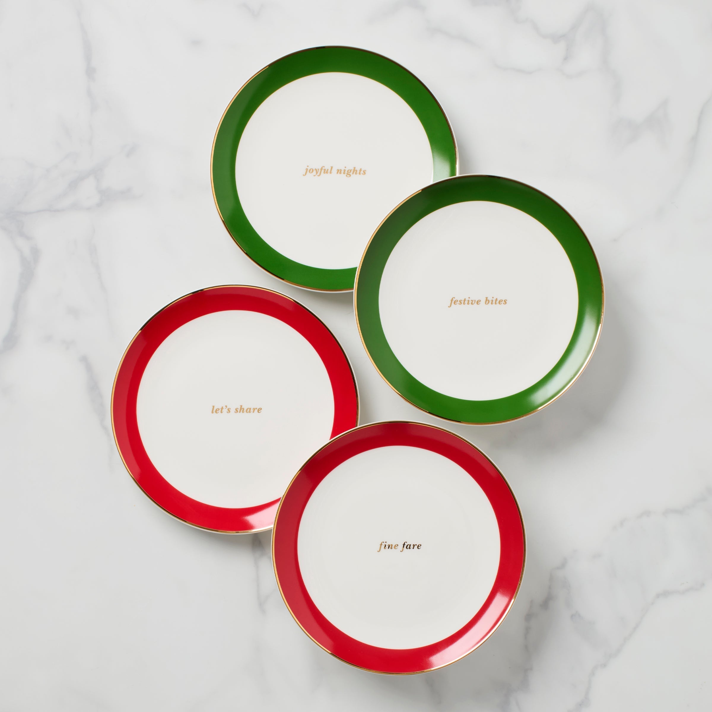 Lenox Westmore Evergreen Rim Accent Plates, Set of 4