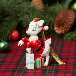 Alternative view of Lenox Westmore Rudolph in a Santa Suit Ornament