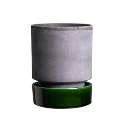 Alternative view of Lenox Westmore Hoff Raw Grey & Glazed Emerald Green 8cm Pots, Set of 2