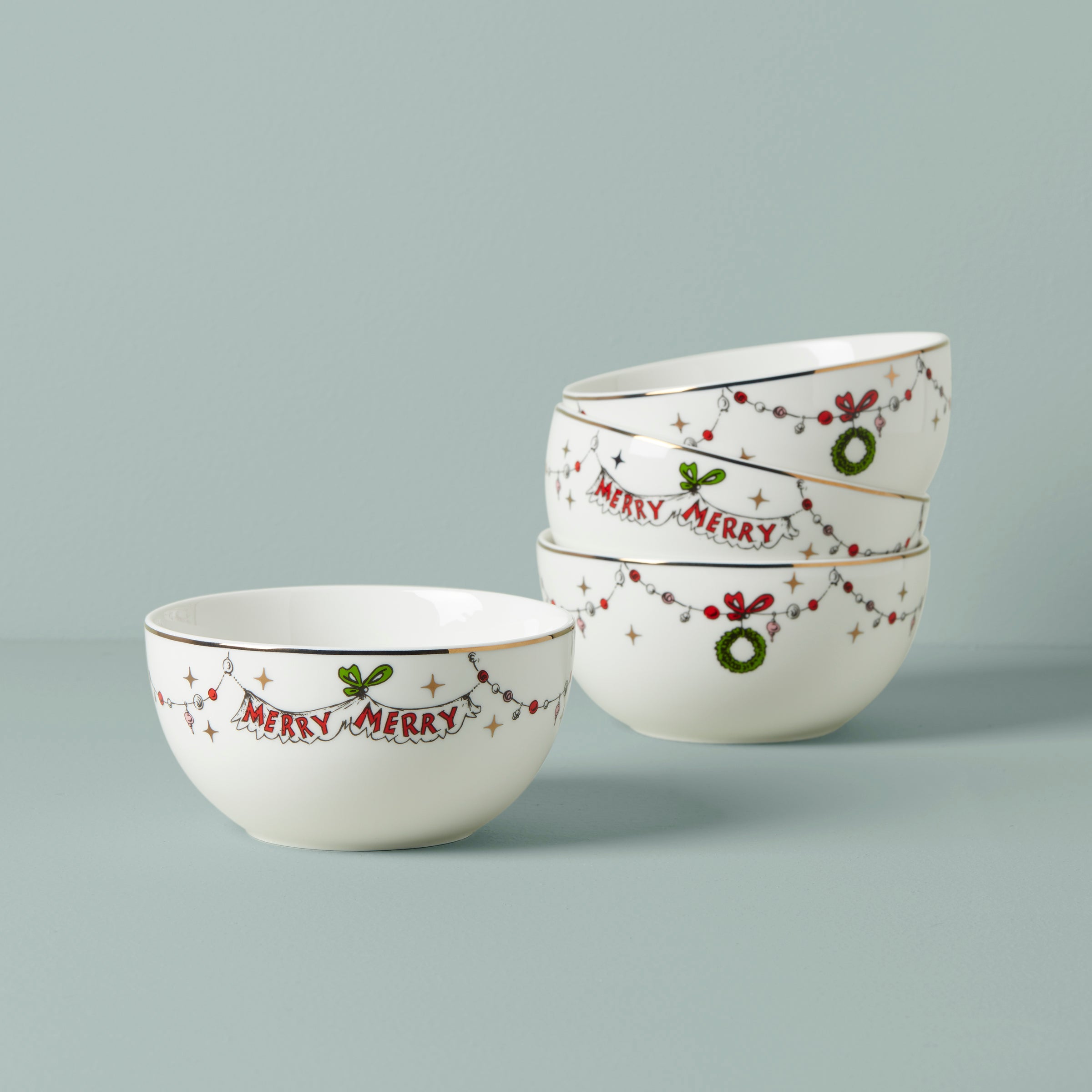 Lenox Westmore Merry Grinchmas All-Purpose Bowls, Set of 4 Assorted