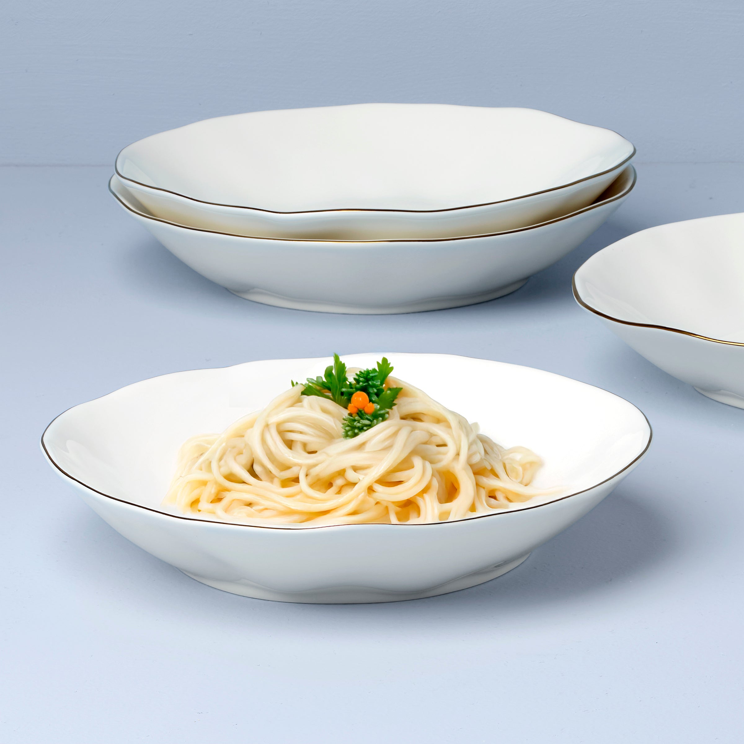 Lenox Westmore Blue Bay White Pasta Bowls, Set of 4 - Image 2