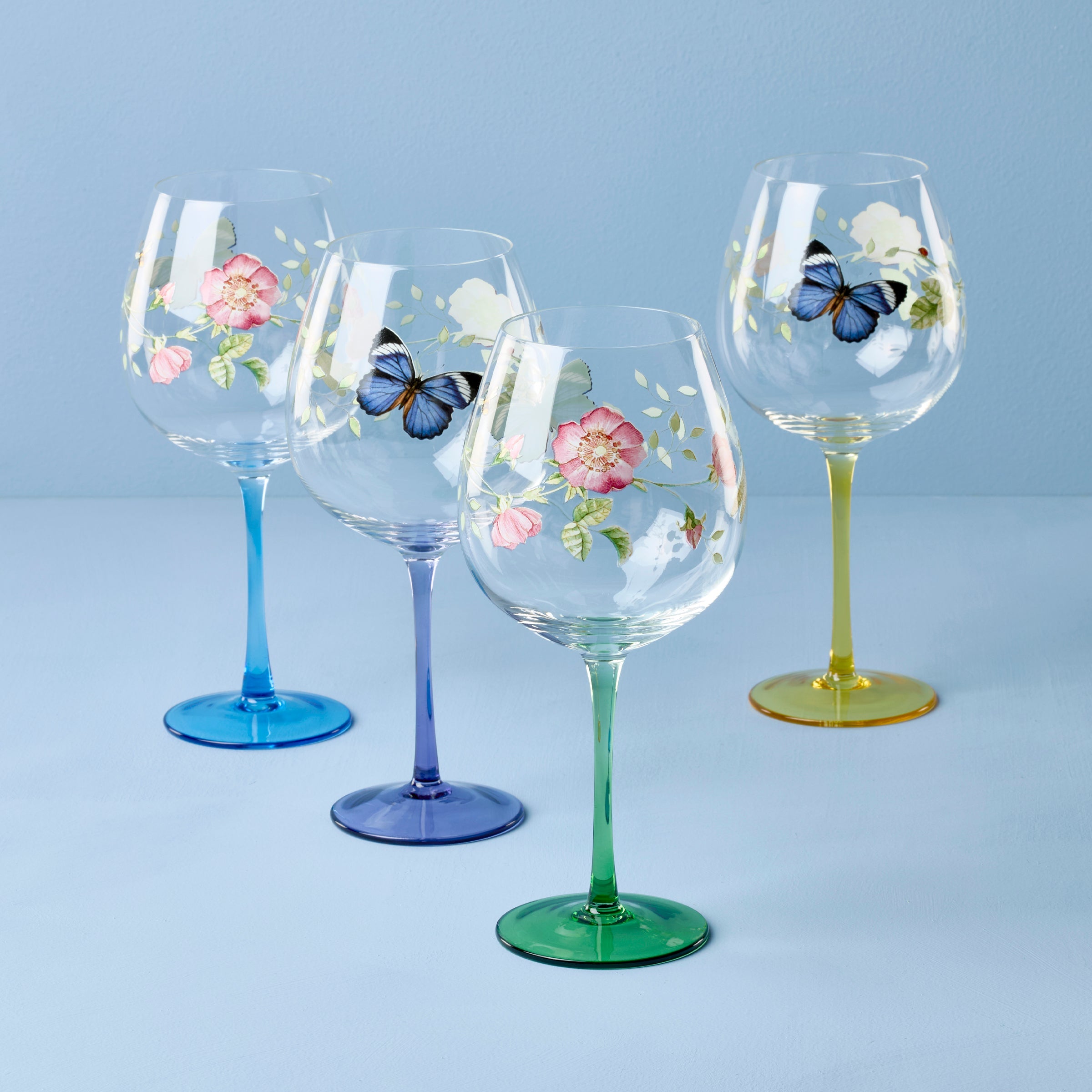 Lenox Westmore Butterfly Meadow Balloon Wine Glasses, Set of 4, Assorted - Image 2