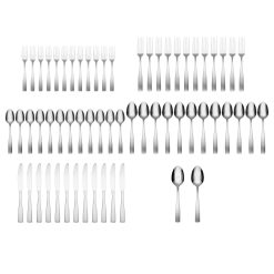 Alternative view of Lenox Westmore Madison Satin 62-Piece Flatware Set with Wood Tray