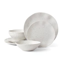 Lenox Westmore Terrazzo Melamine Cream 12-Piece Dinnerware Set