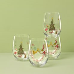 Lenox Westmore Merry Grinchmas Glass Tumblers, Set of 4
