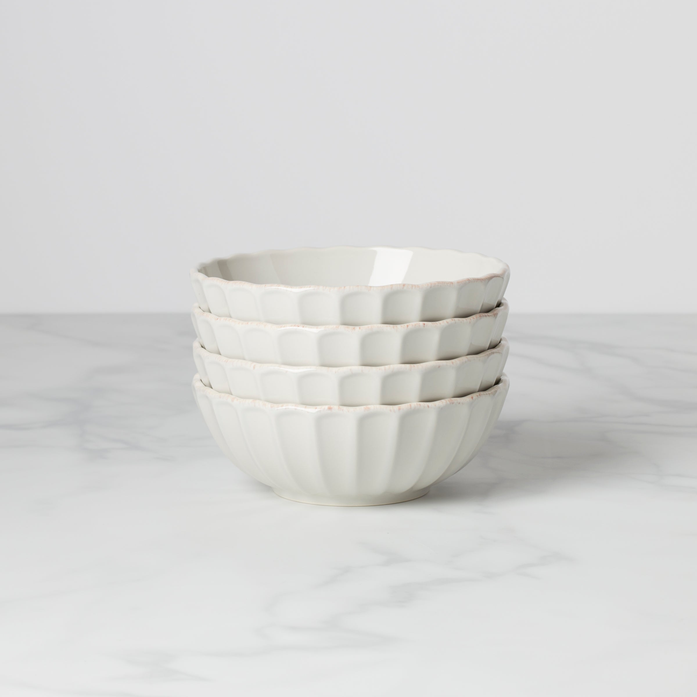 Lenox Westmore French Perle Scallop White All-Purpose Bowls, Set of 4 - Image 6